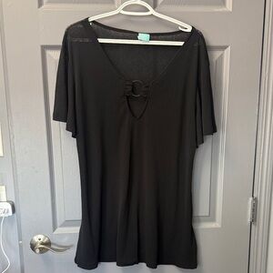 Swan Black Swim Coverup with Bow Detail